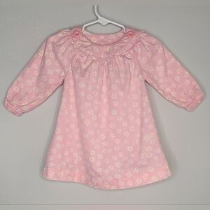 Hanna Andersson - Girl's LS Pink White Yellow Daisy Dress, Sz 6-12M